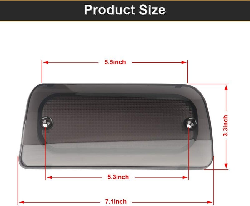 RAVSOFT 3rd Third Brake Light Lens Smoked Cover with Seal Gasket Regular Crew Cab Only Compatible with 1994-2004 Chevy S10 GMC Sonoma 1996-2000 Isuzu Hombre High Mount Stop Lamp Assembly - Image 5